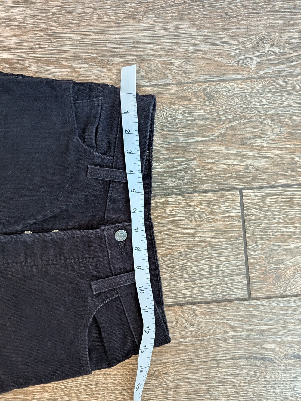 Levi's Ribcage Straight Ankle Jean Black Corduroy Pant Button Fly Size 26 X 27 - Picture 9 of 12